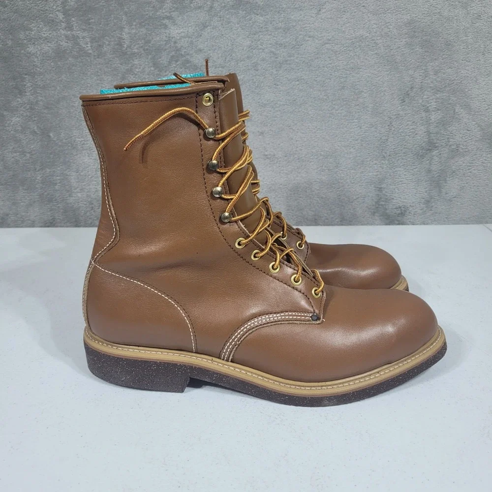 Vintage Hy-Test Work Boots Mens 12 Brown Leather Cel-Lite Grit 1967 H792